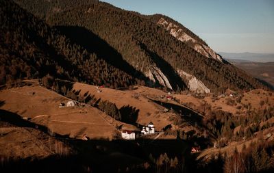 High angle view of landscape against sky