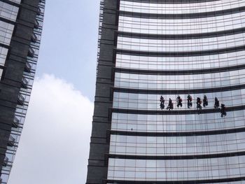 Low angle view of modern building against sky