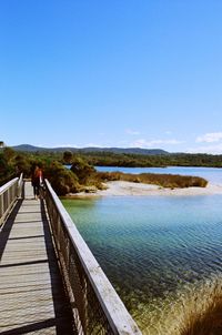 View of pier in sea