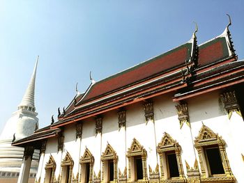 Low angle view of temple against clear sky