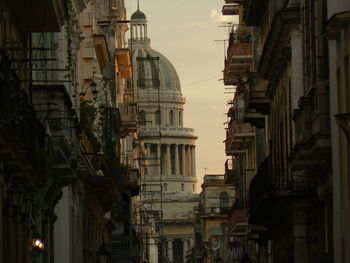 Low angle view of buildings in city