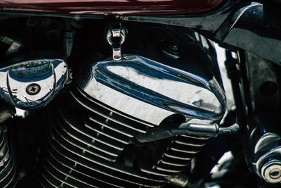 Close-up of motorcycle engine