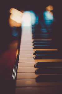 Close-up of piano keys