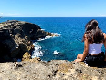 Girl on a cliff