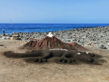 Panoramic view of sea shore against clear sky