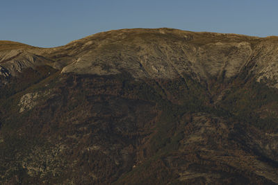 Scenic view of mountains against clear sky