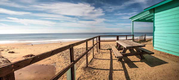 Scenic view of beach against sky