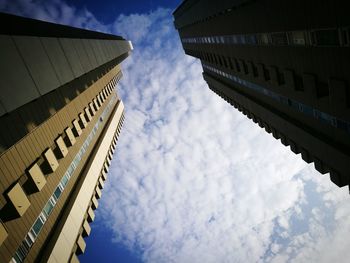 Low angle view of skyscrapers against sky