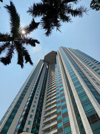 Low angle view of modern building against sky