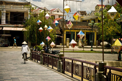 Decorations hanging outside houses