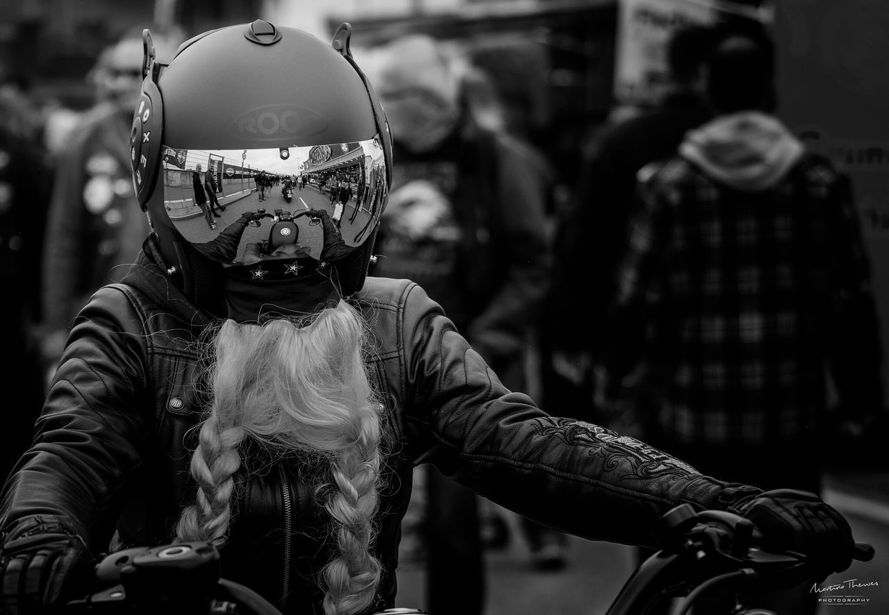 Female biker riding bike