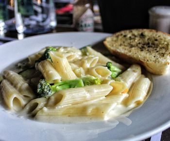 Close-up of meal served in plate