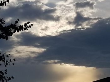 Low angle view of sky at sunset