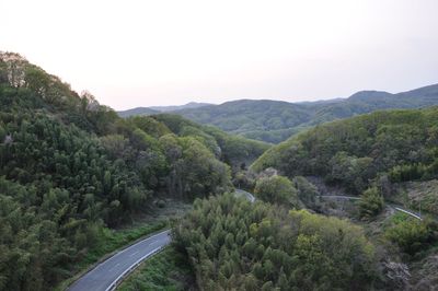 Scenic view of mountains against clear sky