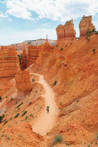 Scenic view of rock formations against sky