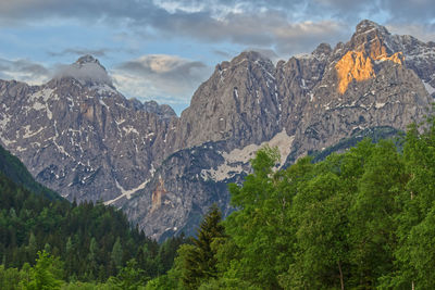 Panoramic view of landscape and mountains against sky