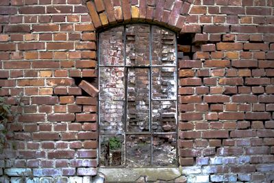 Full frame shot of old brick wall