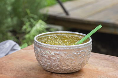 Close-up of tea on table