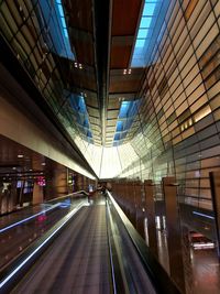 High angle view of escalator