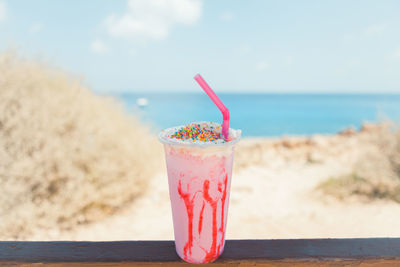 Close-up of juice on table