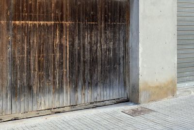 Closed door of old building