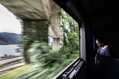 Blurred motion of train