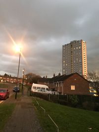 Scenic view of city against sky