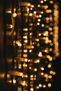 Close-up of illuminated electric lights