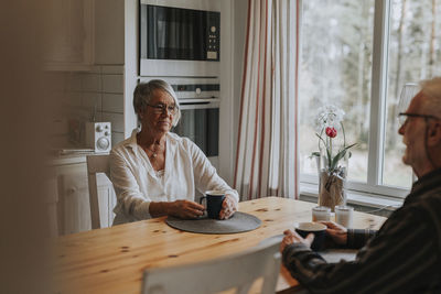 Couple having coffee together