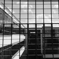 Low angle view of modern building against sky