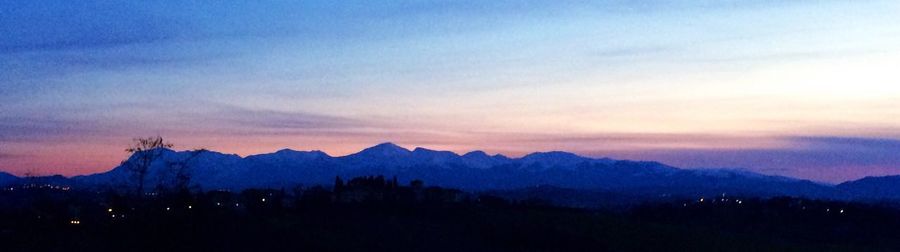 Scenic view of landscape against sky during sunset