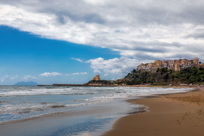 Scenic view of beach against sky