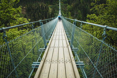 View of footbridge in forest