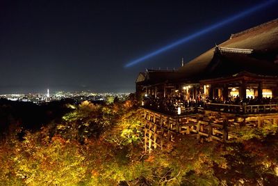 Illuminated city at night