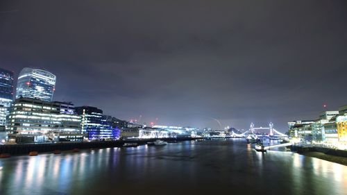 Illuminated city at night