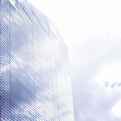 Low angle view of modern building against sky