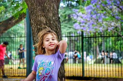 Portrait of happy girl in playground