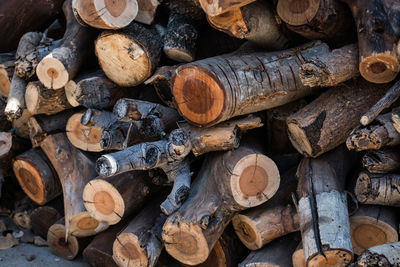 Full frame shot of logs