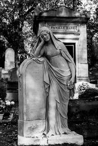 Statue of angel in cemetery