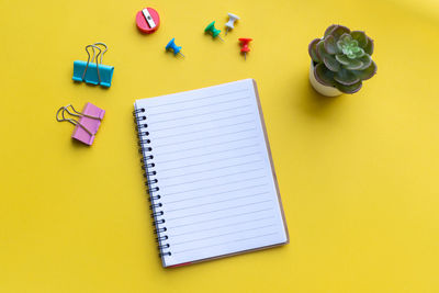 High angle view of pen on table