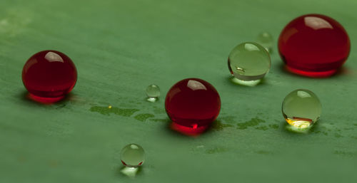 Close-up of water on table