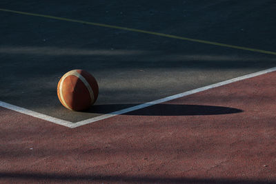 Close-up of tennis ball on field