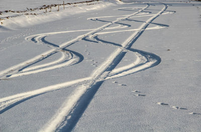 Road marking on road