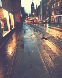 View of city street at night