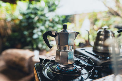 Close-up of coffee on table at home