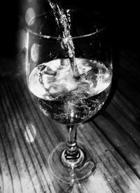 Close-up of wine glass on table