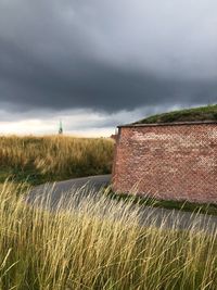 Agricultural field against sky