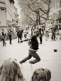 People on street in city