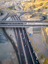 High angle view of city street