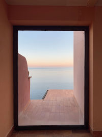 Sea seen through window